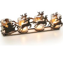 NUPTIO Adventes vainags Mūsdienu Adventes kompozīcijas iegarenas: Adventa vainags ar stikla tējas lampiņām Adventa vainags Melns metāla adventes sveču turētājs Maza adventes dekorācija Ziemassvētku ziemeļbriedis Ziemassvētku ziemeļbriedis Zi