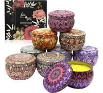 Aroma sveces, 9 gabalu aromātisko sveču dāvanu komplekts, aromātiskās sveces, aromātiskās sveces, dabiskās sojas sveču sveces Ziemassvētkiem, dzimšanas dienai, Mātes dienai, Valentīna dienai, kāzām
