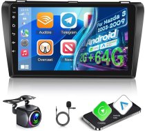 2G + 64G Android auto radio Mazda 3 2003-2009 ar bezvadu Carplay & Android Car, 9 collu skārienjūtīgais ekrāns ar WiFi, GPS navigācija, Bluetooth, FM RDS