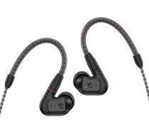 Sennheiser IE 200 In-Ear audiofilu austiņas - TrueResponse pārveidotājs neitrālai skaņai, triecienizturīgi basi, noņemams pīts kabelis ar elastīgiem ausu āķiem, melns