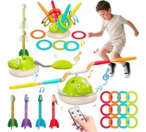 Aliex 3-in-1 āra rotaļlieta bērniem - raķešu spēle/šļūkšanas mašīna/ riņķu mešanas spēle, sporta spēles, dārza rotaļlieta zēniem meitenēm no 3 gadiem