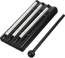 TOYANDONA Melns trīs toņu metāla cauruļu vēja zvaniņš Koka perkusijas instruments ar āmuru Viegls pārnēsājams Gluda apdare skatuves priekšnesumiem Viegli iesācējiem