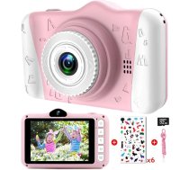 Bērnu digitālā kamera ar lielu 3,5 collu ekrānu - 1080p, HD, 12 MP - Integrēta 32 GB SD karte - USB uzlādējama - Pašportretu kamera 3-10 gadus vecām meitenēm un zēniem - dzimšanas dienas, Ziemassvētku vai Jaungada dāvana - bērnu rotaļlieta