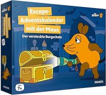 FRANZIS 67169 - Bēgšanas Adventes kalendārs ar peli - Slēptais pils dārgums, 24 aizraujošas mīklas Adventes sezonai, bērniem no 7 gadiem