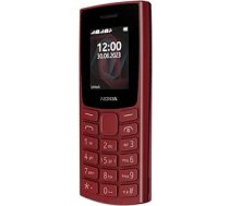 Nokia 105 2G funkcionālais tālrunis ar ilgi kalpojošu akumulatoru, 12 stundu sarunu laiku, bezvadu FM radio, lielu displeju un taustāmu tastatūru, Dual SIM, sarkans