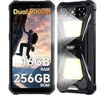 OUKITEL G5 āra viedtālrunis ar Android 15, dubultā kempinga gaismas āra mobilais tālrunis bez līguma 6300 mAh, 16GB + 256GB /1TB, 6,0 collu ūdensizturīgs mobilais tālrunis ar 13MP + 5MP kameru, divas 4G SIM kartes