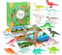 OKYUK Adventes kalendārs 2025, dinozauru Adventes kalendārs bērniem ar 16 unikāliem dinozauriem, pārsteiguma dinozauru rotaļlieta bērniem no 3 gadiem