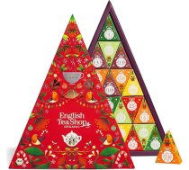ETS - Organiskās tējas Adventes kalendārs 2024 "Mosaic Red", Ziemassvētku kalendārs, 25 piramīdas maisiņi, augļu tēja, zāļu tēja, zaļā tēja, Ziemassvētku tēja
