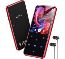 AGPTEK 64GB MP3 atskaņotājs Bluetooth 5.3 ar 2,4 collu TFT krāsu ekrānu, HiFi mūzikas atskaņotājs bērniem ar skaļruni, skārienpogas, FM radio, e-grāmatas, ierakstīšana, atbalsta līdz 128 GB, sarkans