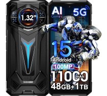 DOOGEE S200 Ultra 5G āra mobilais tālrunis AI viedtālrunis bez līguma, Dimensity 7400, ar 1,32 collu AMOLED aizmugurējo displeju, 48GB + 1TB/2TB Android 15 Būvlaukuma mobilais tālrunis 11000mAh/66W