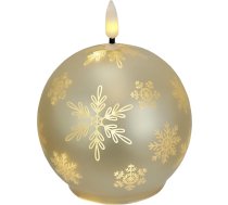 LED stikla lodīšu svece ar sniegpārslu motīvu un taimeri 10 cm LED svece Elektriskā silti balta gaisma Dekoratīvās Adventa sveces Adventa vainags Ziemassvētku rotājums Valentīna diena Bez smaržas Bez pilienu šķidruma