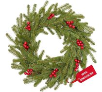 Premium mākslīgais Ziemassvētku vainags 55 cm, skandināvu vainags [100 % iesmidzināšana], Ziemassvētku rotājums āra un iekštelpu dekorēšanai, Adventes vainags, Ziemassvētku vainags, ražots ES