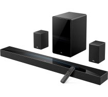 TCL Q85H Soundbar 7.1.4 kanālu, 860 W mājas kinozāles skaļrunis ar Cinema Surround, Dolby Atmos, DTS:X, skaņas paplašināšanu, Bluetooth 5.1, HDMI eARC, USB, optiskais, Premium klases dizains, viena tālvadības pults