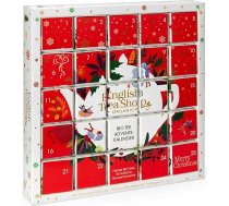 ETS Puzzle Tea Adventes kalendārs "Sarkanie Ziemassvētki", 25 x organiskās tējas piramīdas maisiņos, augļu, garšaugu un garšvielu tējas