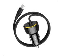 VOLTME USB cigarešu aizdedzinātāja adapteris, 52,5 W, 2 porti USB-C ātrais auto lādētājs ar 1,2 m kabeli, USB-A auto aksesuāri, saderīgs ar iPhone 17 Pro Max 16 15 Samsung Galaxy S25 S25 S24 Huawei, GPS un citiem ierīcēm