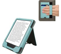 kwmobile Korpuss saderīgs ar Amazon Kindle (2022/2024) Korpuss - Flip korpuss ar siksniņu - Mākslīgās ādas vāciņš - Mint Green Dark Grey