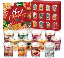 SCENTORINI Duftkerzen im Glas Weihnachts Adventskalender Geschenkset,12 Duftkerzen en je 50g, Countdown Weihnachtskalender 2025, Sojawachs Aromatherapie Kerzen für Christmas Deko