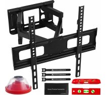 Maclean TV sienas stiprinājums 32-75 collu televizoriem | Nokori un pagriezieni | Maksimālā slodze 50 kg | Attālums no sienas 80-380 mm | VESA 75x75-400x400 | OLED, QLED, LED, LCD | Komplektā ietilpst montāžas piederumi un līmeņrādis