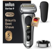 Braun Series 9 Pro+ 9517s vīriešu elektriskais skuveklis ar 5 Pro skūšanās elementiem, garu matiņu trimmeris ProTrimmer, uzlādes stacija, 60 min darbības laiks, mitrs un sauss, ražots Vācijā, sudraba krāsā