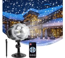 Ziemassvētku projektora gaisma Sniegputeņa LED gaismas Ziemassvētku dekorēšanas projektora apgaismojums Āra ūdensizturīgs tālvadības pults nakts gaismas prožektors Jaungada svētki Halovīni Ziemassvētki
