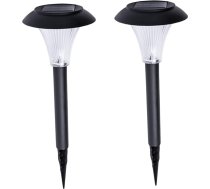 NUOBESTY 2 Stück Solar Gartenleuchte LED Bodenleuchte Outdoor Solarlicht mit Erdspieß für Garten Rasen Weg Beleuchtung Schwarz