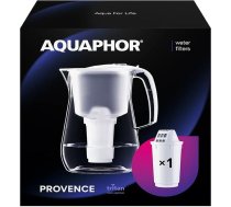 AQUAPHOR Provence ūdens filtrs balts I I I karafe 4,2 L I liels ūdens dozators ar stikla izskatu I samazina kaļķakmens un hlora veidošanos I galda ūdens filtrs I stilīgs konteiners I ideāls