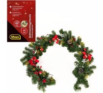 Idena 30547 LED egļu virtene ar 20 gaismas diodēm silti baltā krāsā, aptuveni 1,8 m gara, ar 6 stundu taimera funkciju, darbināma ar baterijām, dekorēšanai iekštelpās, adventes un Ziemassvētku dekorēšanai.