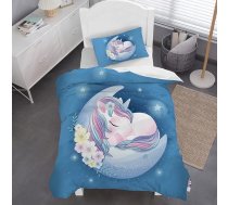 Caregchrisj Bērnu gultas veļa 135 x 200 cm meitenēm, Vienradzis gultas veļa no mīkstas mikrošķiedras, bērnu sega ar rāvējslēdzēju - elpojoša jauniešu gultas veļa ar 80 x 80 cm spilvendrānām
