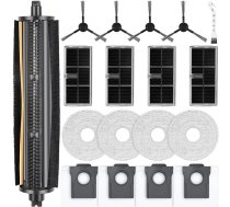 18 piederumu komplekts Dreame L10s Pro Ultra Heat / L10s Ultra Gen 2 / X30 Ultral/Mova E30 Ultra robotizētajam putekļsūcējam, 1 galvenā birste, 4 salvetes, 4 filtri, 4 putekļu maisiņi, 4 sānu birstes, 1 tīrīšanas komplekts
