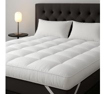 House 22 Ultra Soft Quilted Mattress Topper Super King Size (182 x 200 cm), 10 cm biezs, hipoalerģisks un elpojošs mikrošķiedras matrača pārvalks lielākam komfortam