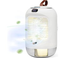 SHYOSUCCE Mobilie gaisa kondicionieri, 4-in-1 gaisa kondicionieris, gaisa dzesētājs Mini, klusais USB gaisa dzesētājs ar ūdens tvertni, pārnēsājams rokturis, 7 LED gaisma, 3 ātrumi mājai, birojam (balts)