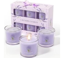CHILLFLAME Lavandas aromāta sveces stiklā, aromātisko sveču dāvanu komplekts stresa mazināšanai, 6 sveces stiklā sievietēm un vīriešiem, dzimšanas dienas dāvana sievietēm (6 krāsas, 400 g)