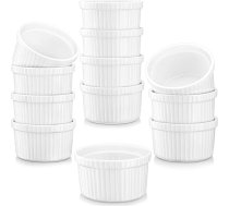 MALACASA Ramekin.trauku sērijas porcelāna kastroļi, kūku veidnes, bļodas, mini suflē formas, kēksu veidnes, smalkmaizītes, cepšanas krūzītes, krāsu gradients, zila, sarkana, zaļa, zaļa, oranža, krēmbalta.