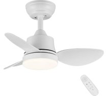 Newday Griestu ventilators ar apgaismojumu un tālvadības pulti, neliels, 61 cm griestu ventilators ar apgaismojumu, balts, griestu ventilatori, kluss, ar LED, ar iespēju regulēt apgaismojumu, līdzstrāvas motoru, ar atmiņas funkciju guļamistabai, v