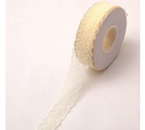 YKAFADE 25 jardu mežģīņu lenta 3 cm bēša krāsas mežģīņu apdares dekoratīvais audums mežģīņu mežģīņu audums šūšanai mežģīņu ziedu lentes robeža kāzu galda dekorēšanai amatniecība šūšanas amatniecības dāvanu lente Kraftp