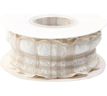 Plisēta poliestera lenta, krāsaina, rūtaina, ziediem, dāvanu iesaiņošanai, DIY, apģērbiem, mājas dekorēšanai, 9,1 m (gaiši brūna, 4 cm)