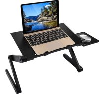 Ideal Swan Laptop Stand Regulējams augstums Regulējams salokāms portatīvo datoru galds Portatīvo datoru turētājs Portatīvo datoru statīvs ar peles plauktu gultas dīvānam Portatīvo datoru galds MacBook Dell Lenovo Samsung Acer Black