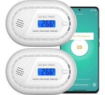 Aroha Smart Connect oglekļa monoksīda detektors WLAN - 10 gadu akumulators - vieds CO detektors, kas savienots tīklā ar lietotni Tuya & Smartlife - CO gāzes detektors - 2 komplekti
