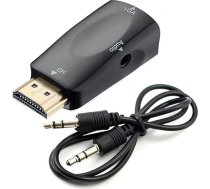 Ziyan HDMI uz VGA audio kabelis Audio kabelis Izšķirtspēja Video kompakts adapteris ar audio pārraidi 3,5 mm Jack audio ligzda Ar zeltītu kontaktpersonu