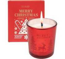 TCOXHD Stikla sarkanā aromterapijas svece ar bagātīgu lavandas aromātu, 330 gramu dabiskās sojas sveces, Weihnachtskerze, ilgs degšanas laiks, piemērots kā dāvana Ziemassvētkiem, Jaungada Ziemassvētku dekorēšanai.