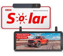 Saules reversēšanas kamera Bezvadu: 2 minūšu uzstādīšana 7,2 collu 1080P HD monitors ar DVR ierakstīšanu Dubultās antenas Stabils attēls IP69K Ūdensnecaurlaidīgas reversēšanas kameras vieglajiem automobiļiem Kravas automašīnām Karavānu