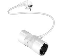 Pagarinātājs ar dubulto kontaktligzdu, 2 m, dubultā kontaktligzda ar elastīgu kabeli, elektrības pagarinātājs ar dubulto kontaktligzdu Max 3500 W, vācu pārveidotājs EUStecker, mājām, birojam, balts