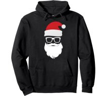 Ziemassvētku vecīša cepure Saulesbrilles Bārda Santa Dāvanu ideja Džemperis Hoodie, melns