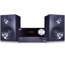 LG CM2460 Mini HiFi sistēma ar stereo skaļruņiem 1 pāris 100 W RMS hroma / melna