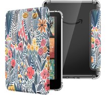 MoKo apvalks jaunajam 7 collu Kindle Paperwhite 12th Gen 2024 un Kindle Colorsoft Signature Edition, īpaši caurspīdīgs, mīksts, caurspīdīgs TPU aizmugurējais, viegls, aizsargvāciņš ar automātisku miega/modināšanas funkciju, zilas lapu RUFFLE