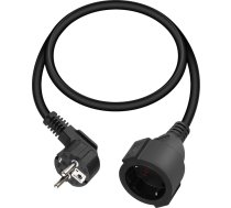 90 grādu īsais Schuko pagarinājuma kabelis, 3G, 1,5 mm², ar aizsargkontaktu pagarinājuma kabeli no vīrieša uz sievieti, melns