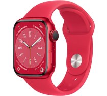 Apple Watch Series 8 (GPS, 41 mm) alumīnija korpusa izstrādājums (Sarkans) ar sporta siksniņu (Sarkans), viens izmērs (atjaunots)