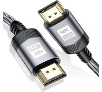 AviBrex 4K HDMI kabelis, 4K @ 60Hz 18Gbps ātrgaitas HDMI 2.0 neilona pinuma kabelis, apzeltīti savienotāji ar Ethernet/Audio atgriezenisko kanālu, saderīgs ar video 4K UHD 2160p, HD 1080p.