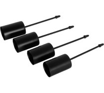 Namvo Pack of 4 Retro Black Advent sveču turētāji Metāla sveču turētāji Adventes vainagam Ziemassvētku sveces ar zemes smaili Eleganta sveces plāksne svētku dekorēšanai