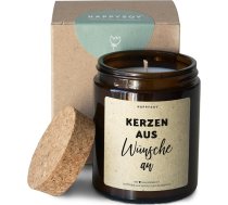 HAPPYSOY Sveces, vēlmes, sojas vaska aromātiskās sveces, brīnišķīgs aromāts, vairāk nekā 40 stundas degšanas laiks, brūna aptieciņa ar korķa vāku, dāvanu ideja dzimšanas dienai, Ziemassvētkiem, pateicība, draudzenei